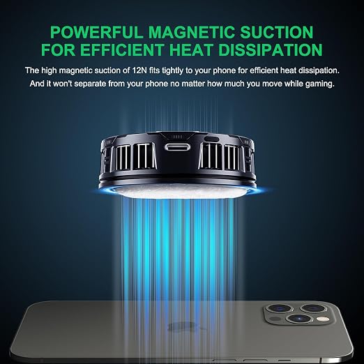 Cell Phone Cooler Heatsink for Gaming,Phone Cooling Fan Cooler for iPhone/iPad to Keep Phone Cool,Magnetic Phone Cooling Case Radiator with RGB LED (Not with Rechargeable Battery Version) - Image 6