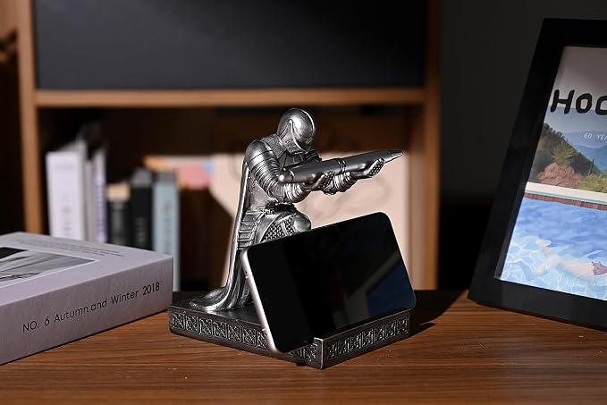 Windbreaker Soldier Knight Pen Holder Personalized Desk Accessory Silver - Image 3