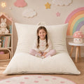 HUGHEAVEN Comfy 3-in-1 Kids Bean Bag Chair, Removable Cover Floor Chair | Convertible chair folds from bean bag to lounger. High-density foam floor couch & sofa, perfect for gaming or reading nook. by HUGHEAVENBeanBagChairs
