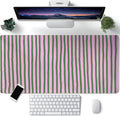 Stripes Aesthetic Desk Mat Pink Retro Style Large Mouse Pad Cute Desk Pad Gaming Mousepad XXL 31.5''X15.7'' Extended Big Computer Keyboard Mouse Mat for Office Decor by CYZFF