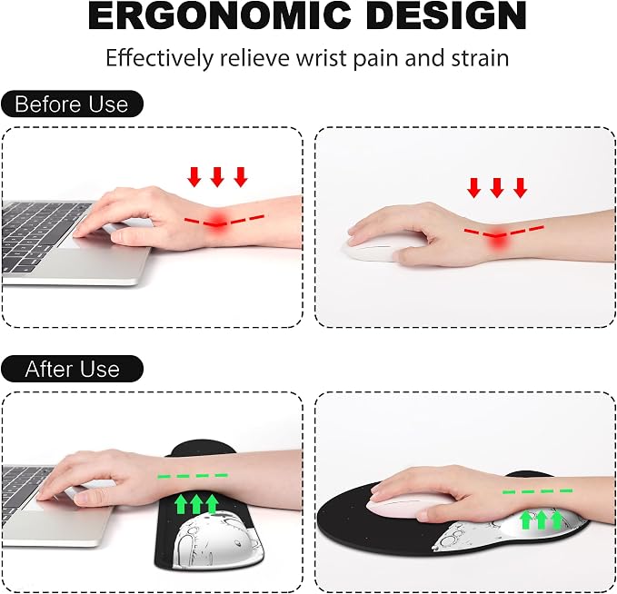 Ergonomic Mouse Pad with Wrist Rest and Keyboard Wrist Rest, Mousepad - Image 2