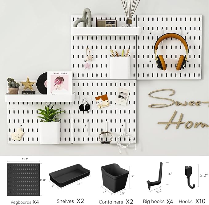 Revamp Your Space With A Versatile Pegboard Kit - Effortlessly Organize Home, Office, And Gaming Setup With Customizable Hanging Solutions (black) - Image 2