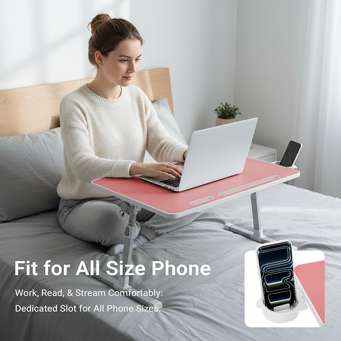 iXTRA Adjustable Laptop Lap Desk with Cooling Fan USB Light for Adults - Image 6