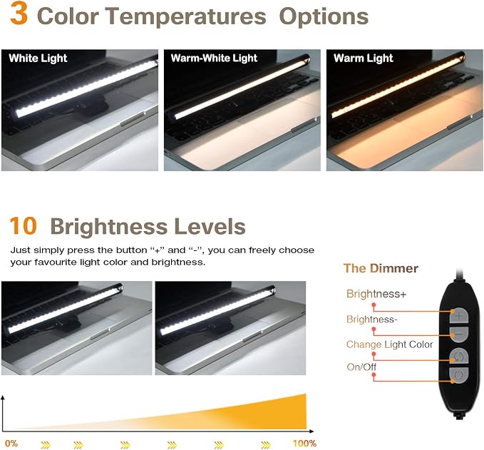 LED Monitor Screen Light Bar for Computer, USB Powered Task Lamp - Image 3