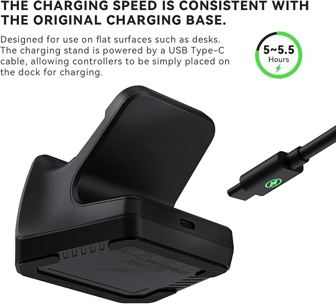 Charging Station Dock for Xbox Elite Series 2 Controller, Magnetic Charger Stand for Xbox Elite Series 2 Core Controller with Type C Charging Cable, LED Indicator - Black - Image 3