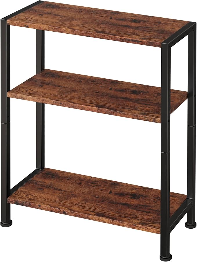 3-Tier Side Table, Small End Table, Sofa Side Table for Narrow Spaces, Slim End Table, Nightstand Table, for Living Room Bedroom Office, Rustic Brown - Image 9