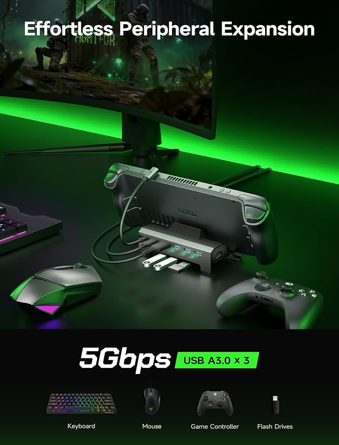 JSAUX 6-in-1 Docking Station for ROG Xbox Ally X/Steam Deck/LegionGo HB0612 - Image 5