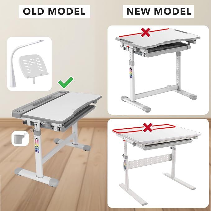 Mount-It! Accessory Kit for Height Adjustable-Kids-Desk | Includes LED-Lamp, Book Holder Shelf and Pencil Holder-Cup, Grey - Image 2