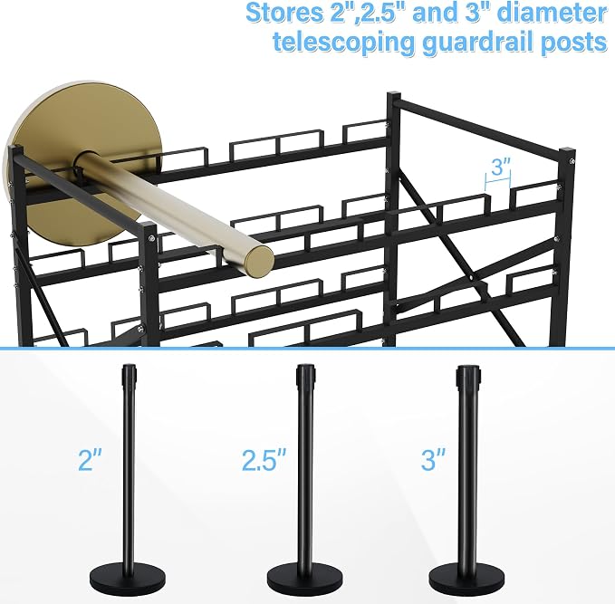 Stanchion Post Cart 12 Posts Ideal for High-Traffic Areas - Image 4