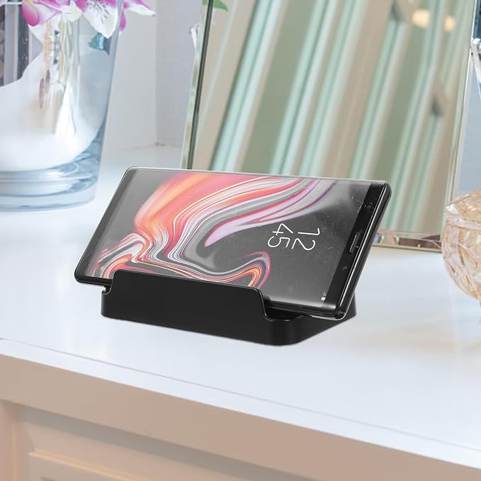 Portable Phone Stand and Game Console Holder, Black Multi-Function Desktop Rack for Home Use, Compact Phone Support for Cellphones and Handheld Gaming Devices - Image 4