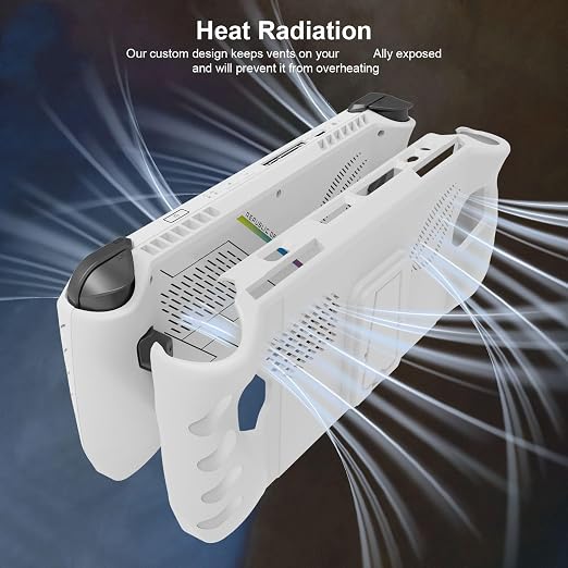 Premium TPU Case with Stand for ROG Ally Gaming Handheld, Protective Sleeve Cover Sweat-proof Anti-slip Case ROG Ally Protector (White) - Image 5