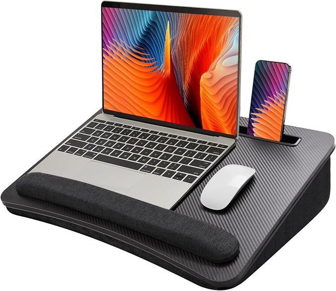 HUANUO Laptop Lap Desk with Cushion, Fit up to 17" Laptop, Black by HUANUO
