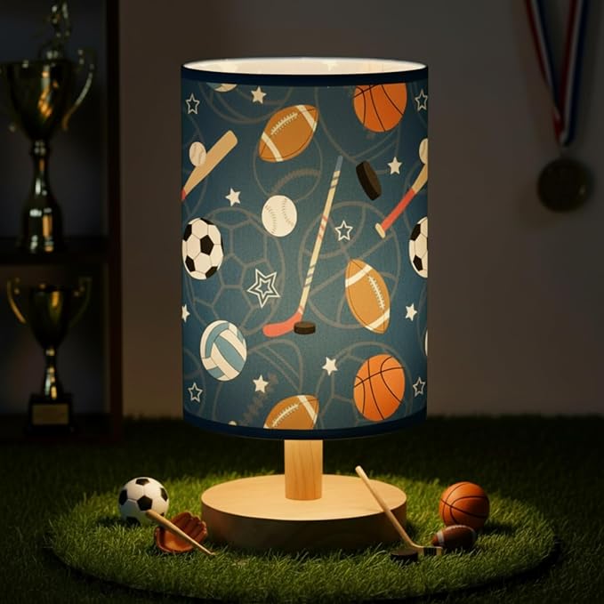 Glooglitter Sports Ball Table Lamp 3 Colors Dimmable Lights 11.02 x 5.12 Inch Sports Theme Basketball Football Soccer Baseball Night Light Bedside Lamps Decoration for Bedroom Desk Men Birthday Gifts - Image 6
