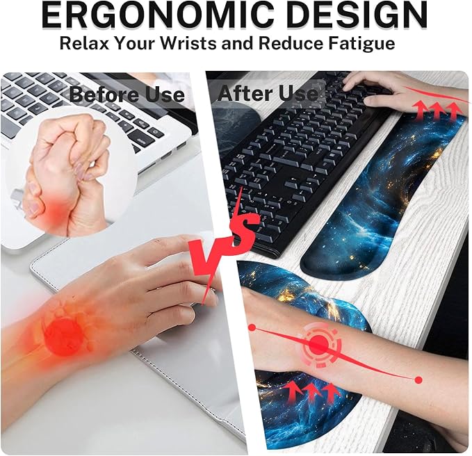 Britimes Ergonomic Mouse Pad Set with Wrist Rest, Galaxy Space - Image 5