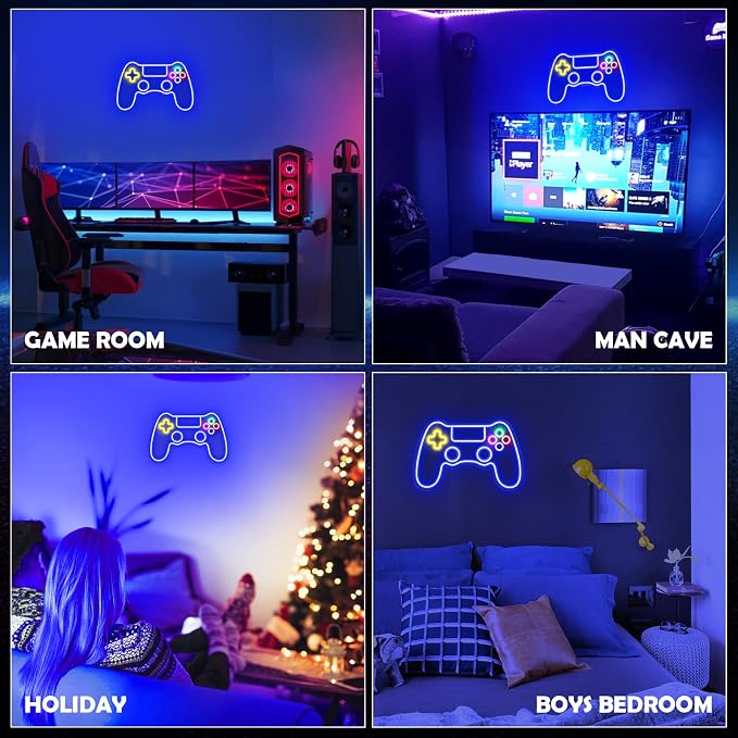 Kavaas Gamer Neon Sign, Game Controller LED Sign for Gaming Room Decor - Game Neon Sign for Teen Boy Room Decor - Best Gamer Gifts for Boys, Kids - Image 7