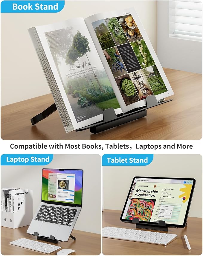SAIJI Lap Desk for Bed, X-Large Foldable Laptop Table with Book Stand - Image 3
