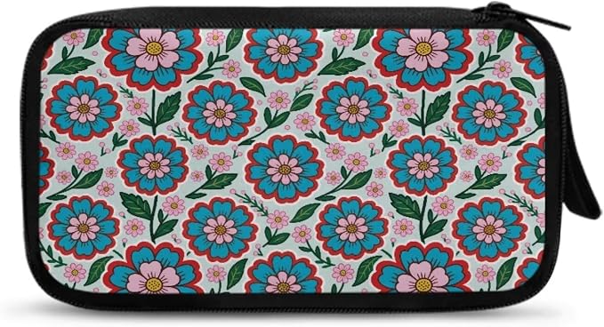 Blue Flowers Electronics Case Portable Electronic Accessories Carry Case Tech Pouch for Cable Cord Charger Phone Earphone Power Bank SD Card Travel Use by Unknown