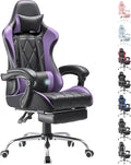 Homall Gaming Chair, Computer Chair with Footrest and Massage Lumbar Support, Ergonomic High Back Video Game Chair with Swivel Seat and Headrest (Purple) by Homall