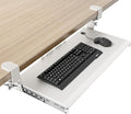 AX WABER Keyboard Tray Under Desk Pull Out with Extra Sturdy C Clamp Mount System, 27.3 (32.5 inch Including Clamps) x 11 Inch Slide-Out Platform Computer Drawer for Typing White AX01WW01 by 1