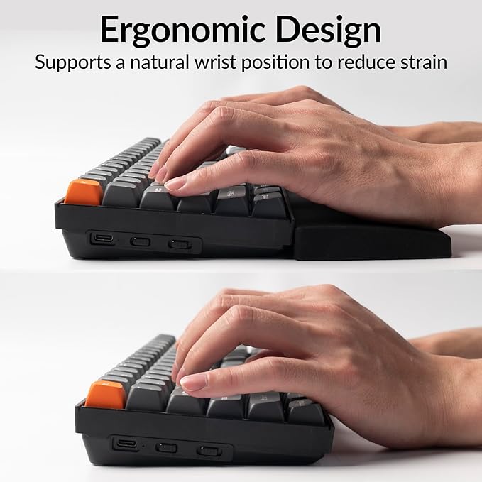 Ergonomic Silicone Wrist Rest for Keychron Q12 / Q5 Pro / Q5 Max / Q5 HE / L3,16.06" Honeycomb Non-Slip Palm Rest, 96% Full-Sized Mechanical Keyboards Support with Typing Pain Relief - Image 5