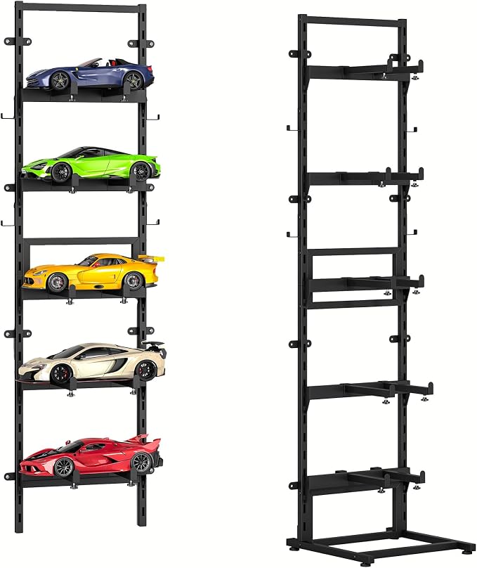 Wall Mount＆Floor RC Car Display Stand, 5 Tier Adjustable RC Car Rack by lukar
