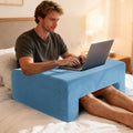 Reading Pillow for Gaming Lap Desk Pillow for Laptop with Pocket Foldable Memory Foam Bed Desk for Reading Working Crocheting Gaming Arm Rest on Bed/Sofa/Floor/Couch/Car (Blue Foldable) by VERASCOT