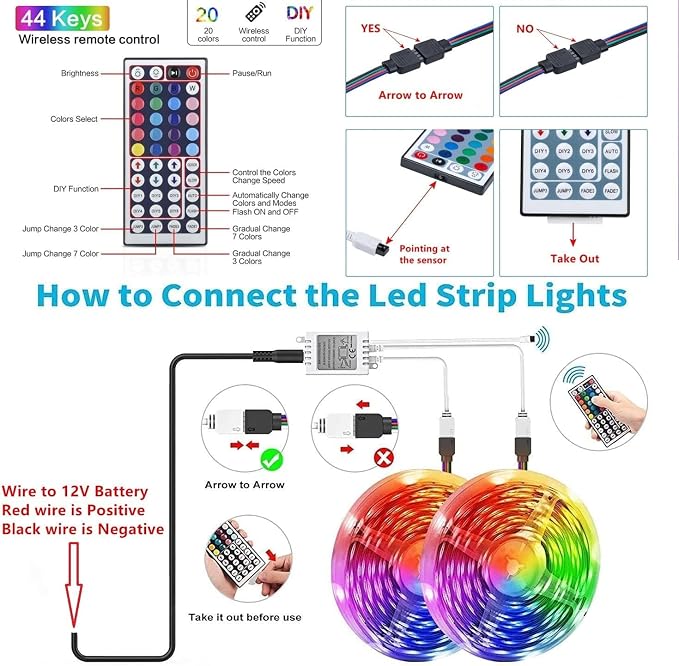 Boat Strip Lights Waterproof 32.8FT, 12v RGB Marine Pontoon Boat Lights - Image 7