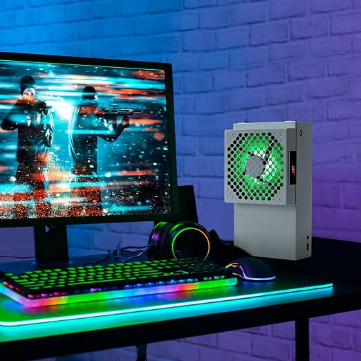 DEPGI Cooling Fan for Xbox Series S, Featuring Automatic Fan Speed Adjustment Based on Temperature, LED Display Screen, Low Noise, Easy Installation, 3 speeds, with RGB LED - Image 6