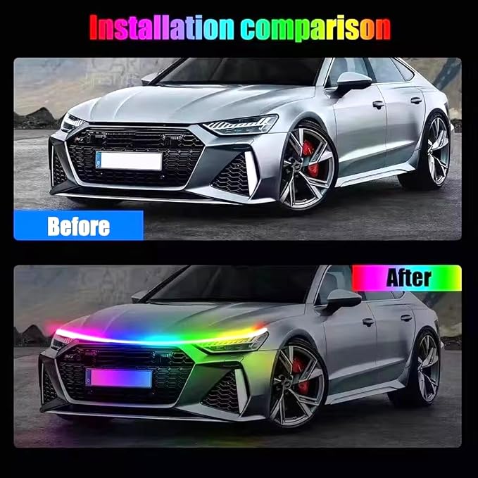 RGB Car LED Hood Light Strip for Cars, SUVs, Trucks, 70 Inches - Image 5