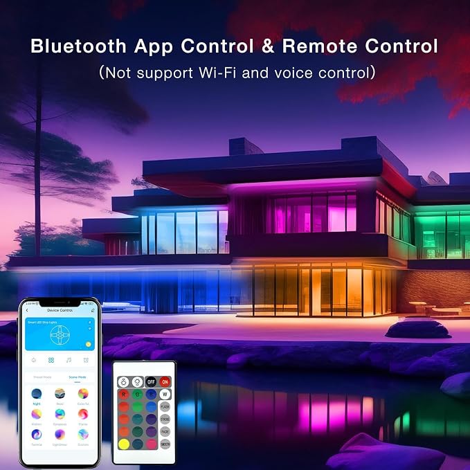 Outdoor LED Strip Lights Waterproof 200ft, IP67 Waterproof LED Light Strips with Remote, Music Sync APP Control, RGB Color Changing LED Lights for Roof, Balcony, Deck, Pool, Patio, Outdoor Decorations - Image 3