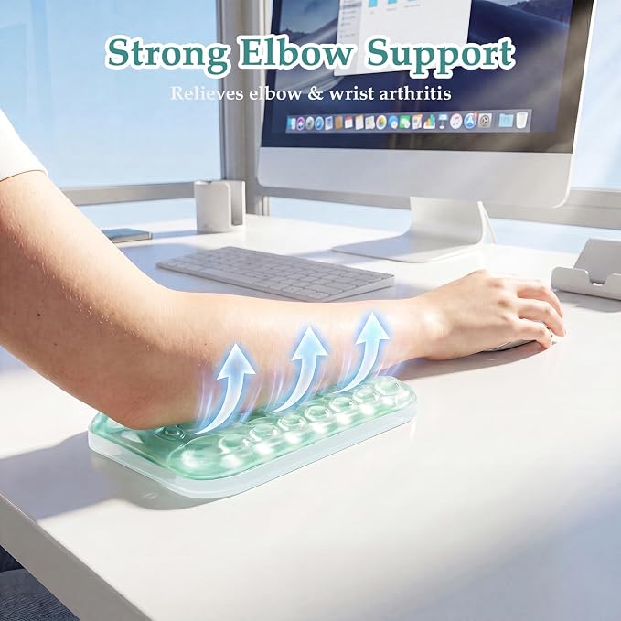 Ospelelf Elbow Wrist Rest Pad for Desk, Gel Arm Rest Pad Support for Office | Ergonomic Support for Keyboard and Mouse, Computer Wrist Pad, , Heat Resistant, Easy-clean Surface, Summer Desktop Cushion - Image 4