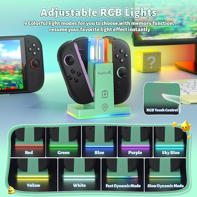 FASTSNAIL Switch 2 Controller Charger Dock for Nintendo Switch 2 for JoyCon - Image 3