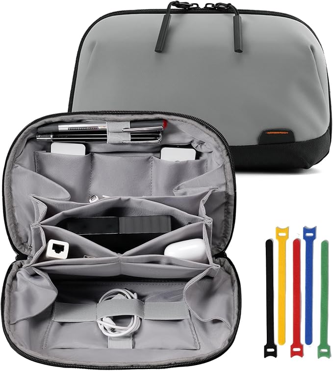 OrgaWise Electronics Organizer, Electronic Accessories Bag Travel Cable Organizer Three-Layer for iPad Mini, Kindle, Hard Drives, Cables, Chargers by OrgaWise
