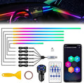Dreamcolor Acrylic Interior Car LED Strip Light with USB/Type C/4-Port Cigarette Lighter, RGB 6 in 1 with 179.24 inches 650 LEDs Ambient Lighting Kits, Sound Active Function Neon Led Strips for Car by MAODANER