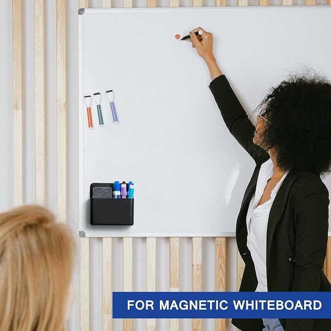 Simetufy Magnetic Dry Erase Marker Holder, Magnetic Pen Holder, Black - Image 4