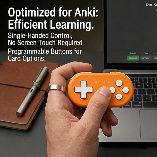 ShanWan Bluetooth Gamepad Keychain Sized Mini Controller for Switch 2, Windows, Android, iOS & PS4(Orange -yellow) - Image 4