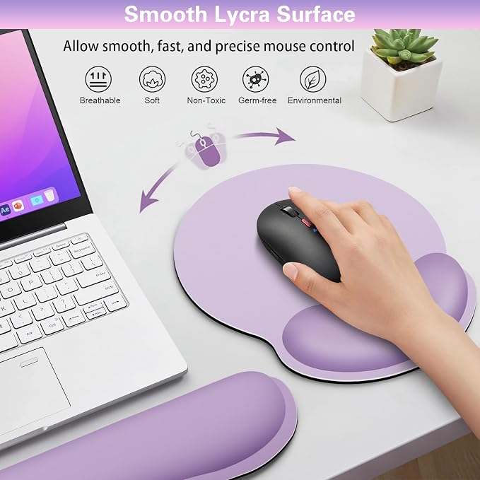 Mouse Pad with Wrist Rest Set, 3-in-1 Wrist Support Mousepad - Image 5