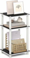 Furinno Turn-N-Tube 3-Tier Toolless Side Table, Compact, White(Espresso) by Furinno-FitsYourSpaceFitsYourBudget