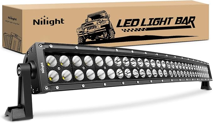 Nilight - 71013C-A 32" 180W Spot Flood Combo High Power LED Driving Lamp LED Light Bar Off Road Fog Driving Work Lights for SUV Boat Jeep Lamp,2 Years Warranty by Nilight
