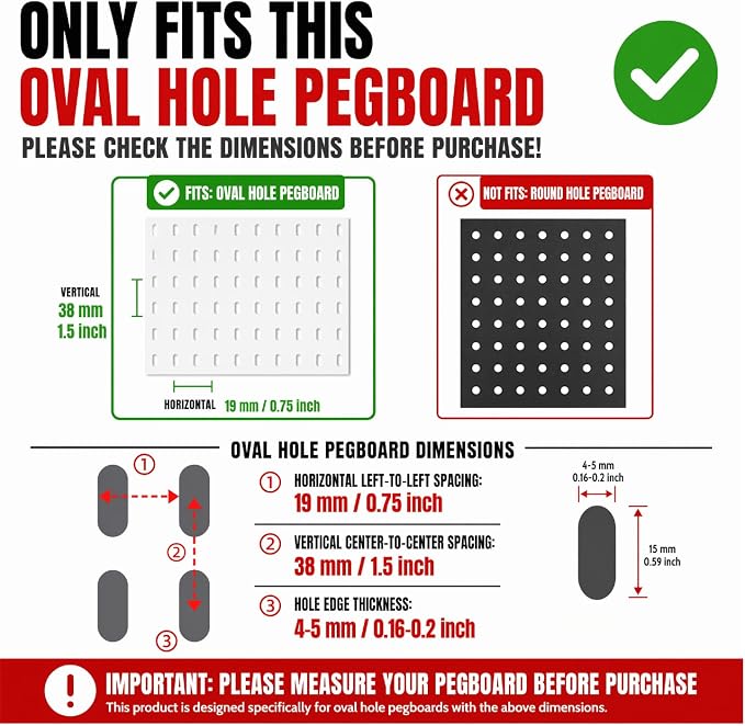 Pegboard Controller Holder Stand for Standard Oval hole pegboard | White | for PS2/3/4/5, Switch Pro/Pro 2, Xbox Controller, 2 PACK - Image 2