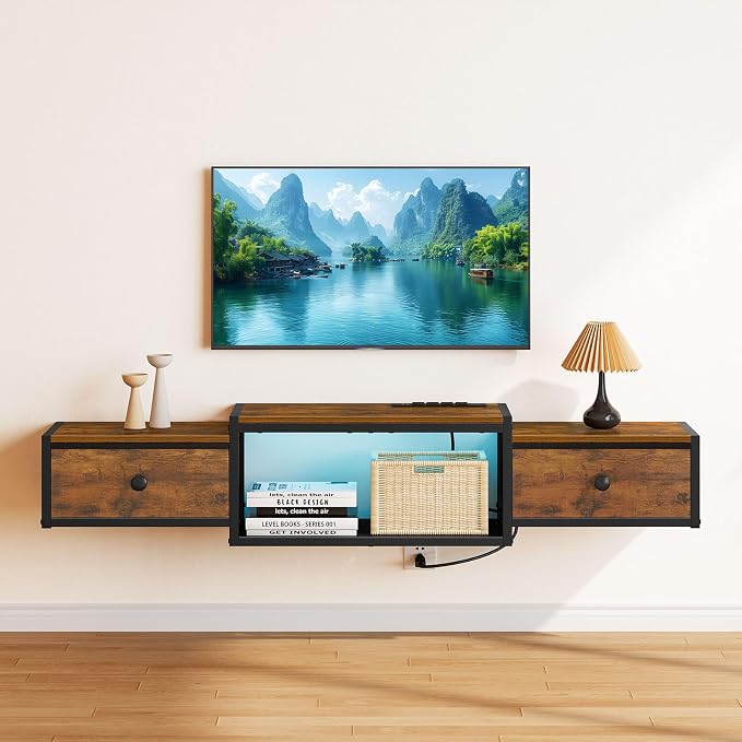 Snughome Floating TV Stand, Floating Entertainment Center for TVs up to 60" - Image 2