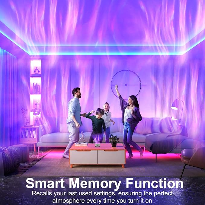 HUMIIEYE Northern Light Projector, Battery Operated Aurora Night Light, 16 Colors Galaxy Lamp Ocean Wave Ceiling Projector Mood Ambient Lighting for Bedroom Party Adults Kids Room Toddler Girl Gift - Image 7