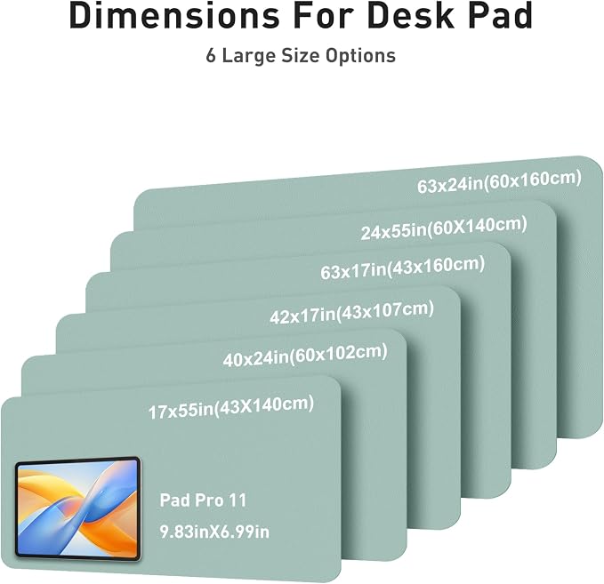 Aothia Faux Leather Desk Mat - Large Mouse Pad, Non-Slip PU Leather Blotter, Waterproof Writing Surface for Office and Home (Light Blue, 42" x 17") - Image 5