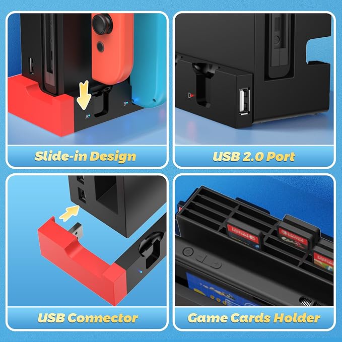 FASTSNAIL Switch Controller Charger with 28 Slots for Switch for Joy-Cons - Image 5