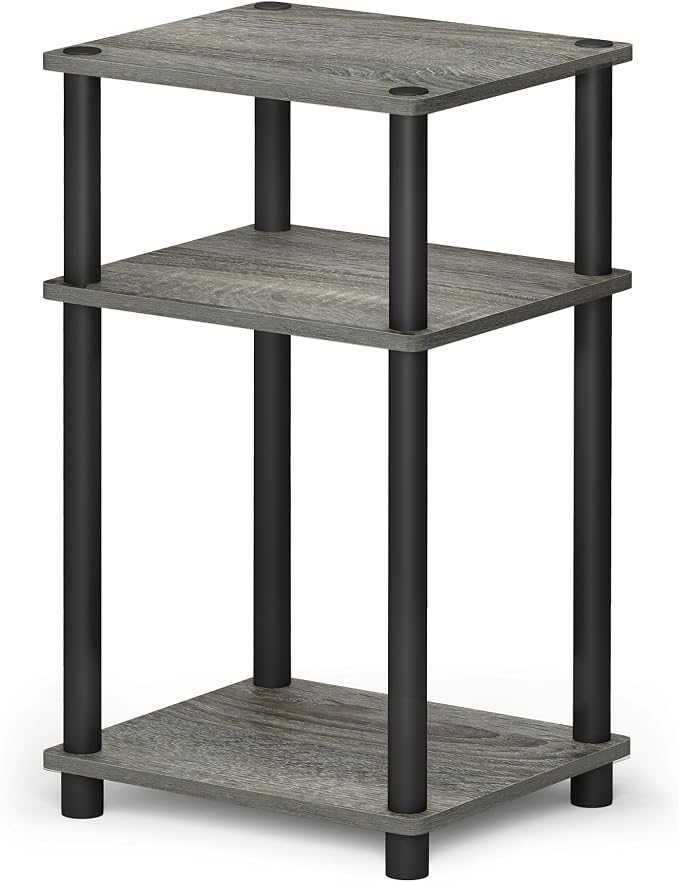 Furinno JUST Toolless 3-Tier Side Table, Open Shelf End Table, French Oak - Image 6