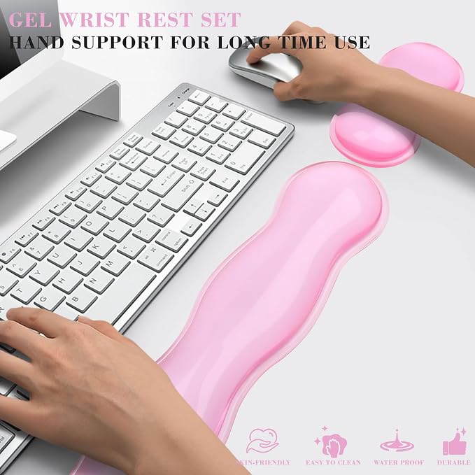 Gel Wrist Rest for Keyboard and Mouse, Wrist Rest for Keyboard, Mouse Wrist Support, Pain Relief, Cool Touch, Non-Skid, Mouse Wrist pad - Image 6