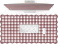 Scalloped‌ Dark Pink Checkered Gingham Desk Mat Cute Pastel Large Mouse Pad Kawaii Cottagecore ‌Vintage‌ Rustic Keyboard Pad Computer Mat for Desktop Aesthetic Cozy Office Desk Decor by Unknown