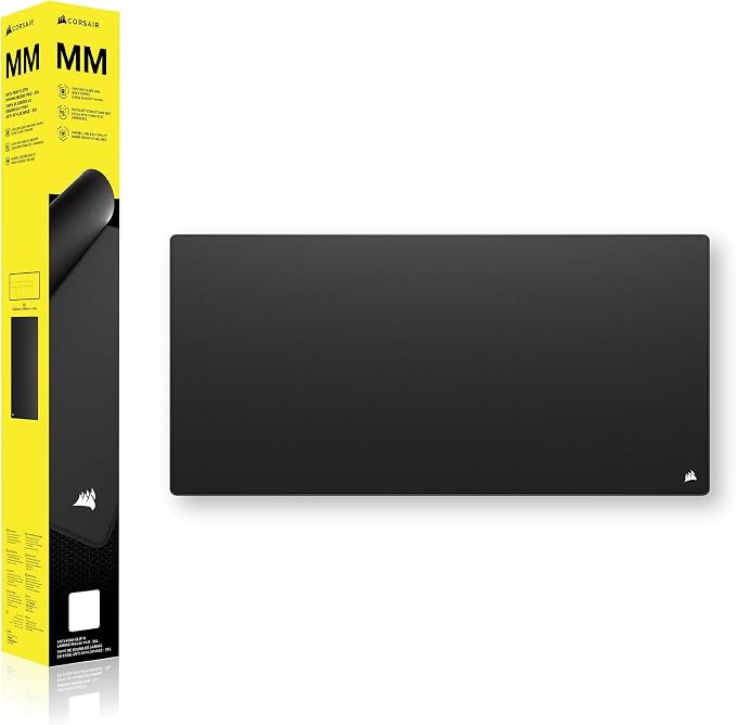 Corsair MM Anti-Fray Cloth Gaming Mouse Pad – Black | XXXL (1220 x 590mm), Precision Micro-Woven Surface, Non-Slip Natural Rubber Base, Stitched Edges - Image 8