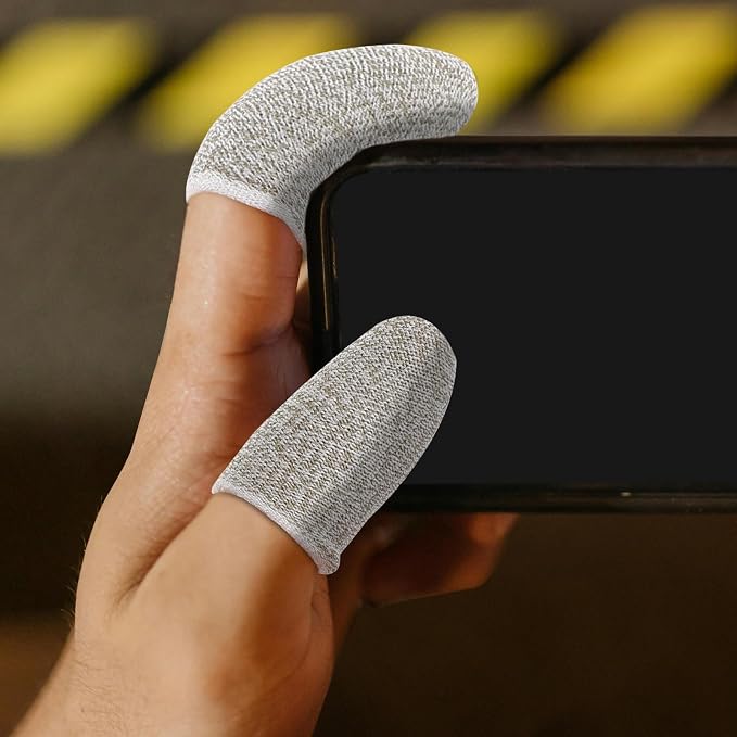 PartyKindom 10pcs Gaming Finger Sleeves for Mobile Gaming Breathable Cotton and Chinlon Material Comfortable Fit Thumb Guards Anti-Sweat Finger Covers for Better Control and Precision - Image 7