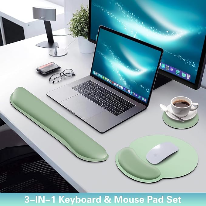 Mouse Pad with Wrist Rest Set, 3-in-1 Wrist Support Mousepad - Image 2